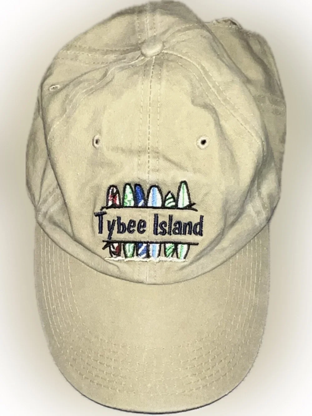 💥 Tybee Island Embroidered Surfboard Khaki Baseball Cap Hat Adjustable Ocean